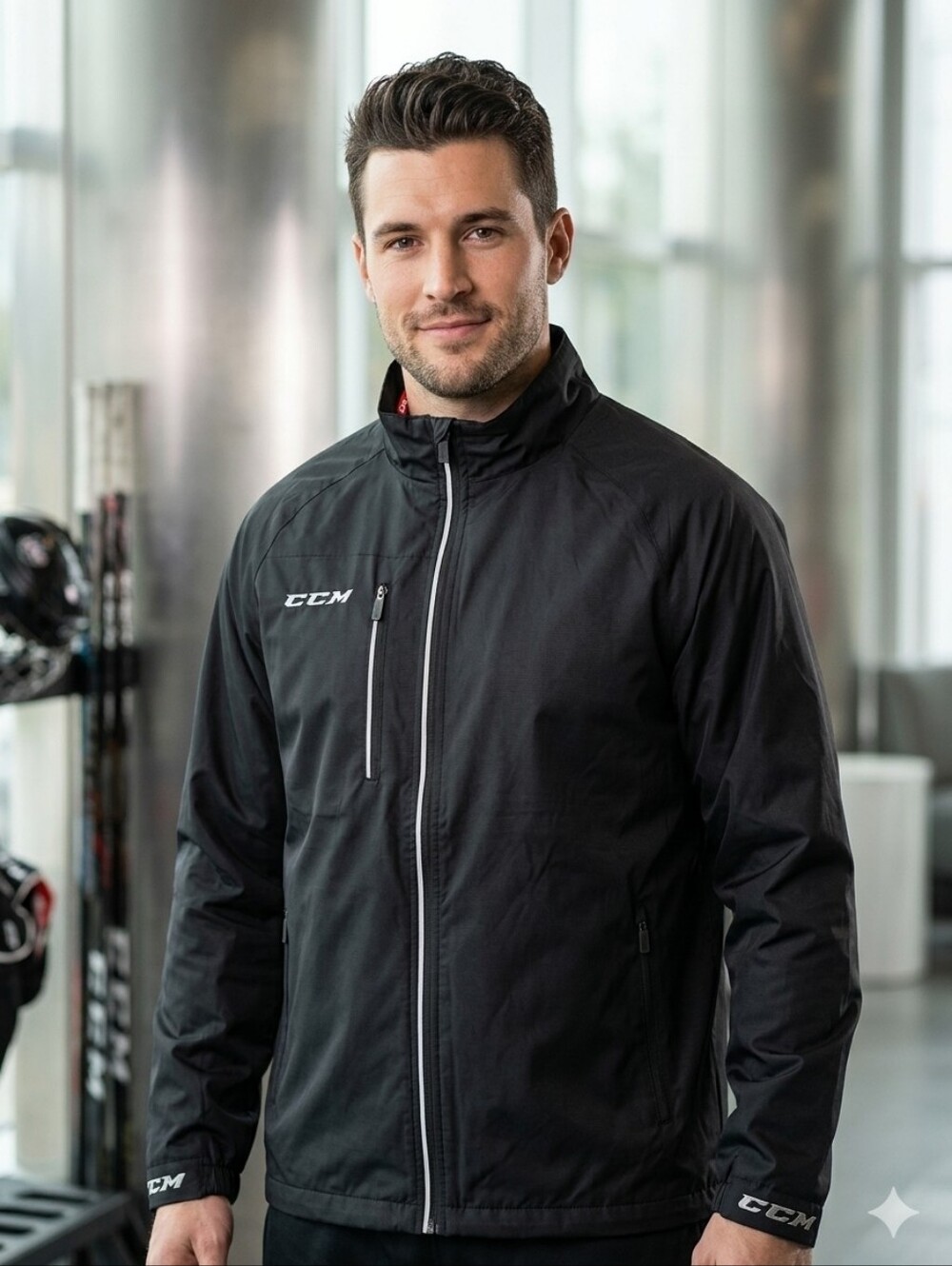 CCM Black Premium Team Light Skate Suit Hockey Jacket Size Med